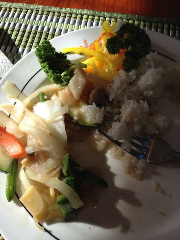 Chinese vegetables with rice