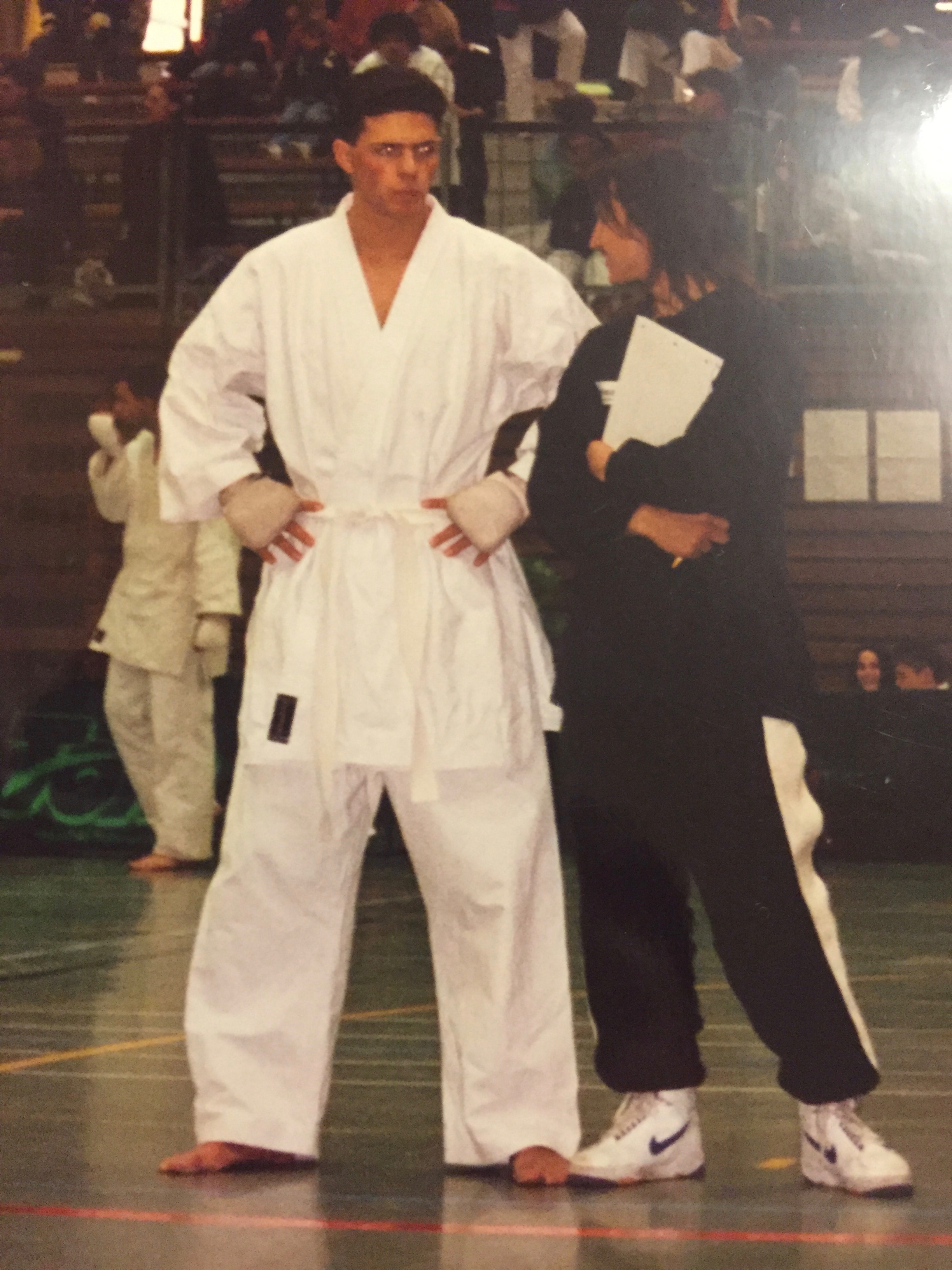 Sin with Sensei Bernd Weinreich before State Championship finals 1996