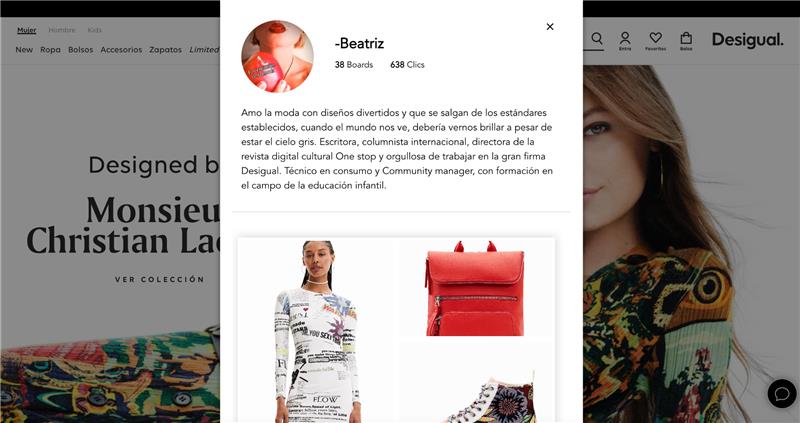Desigual advisor personal storefront with curated products
