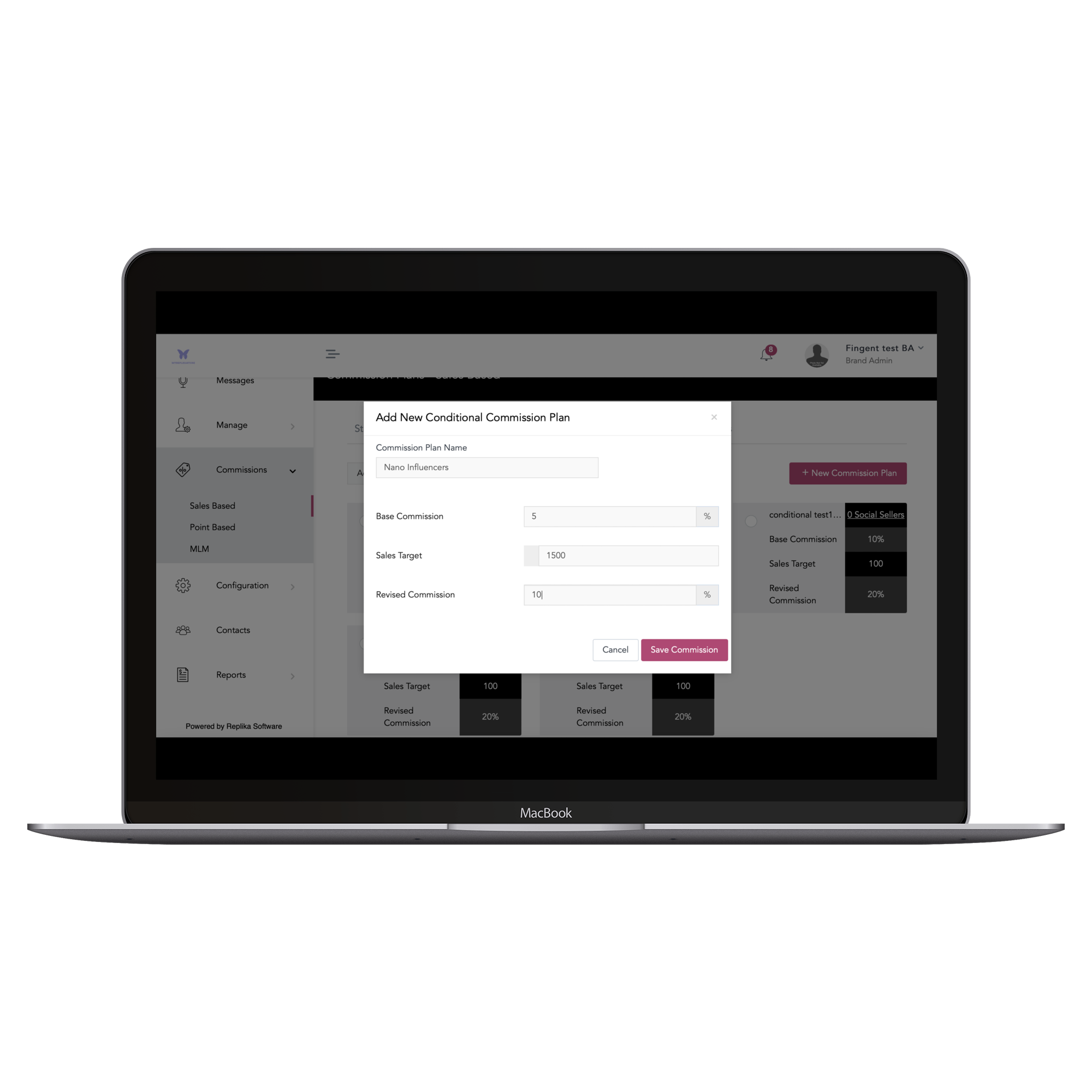 Brand Portal - Commission Plans