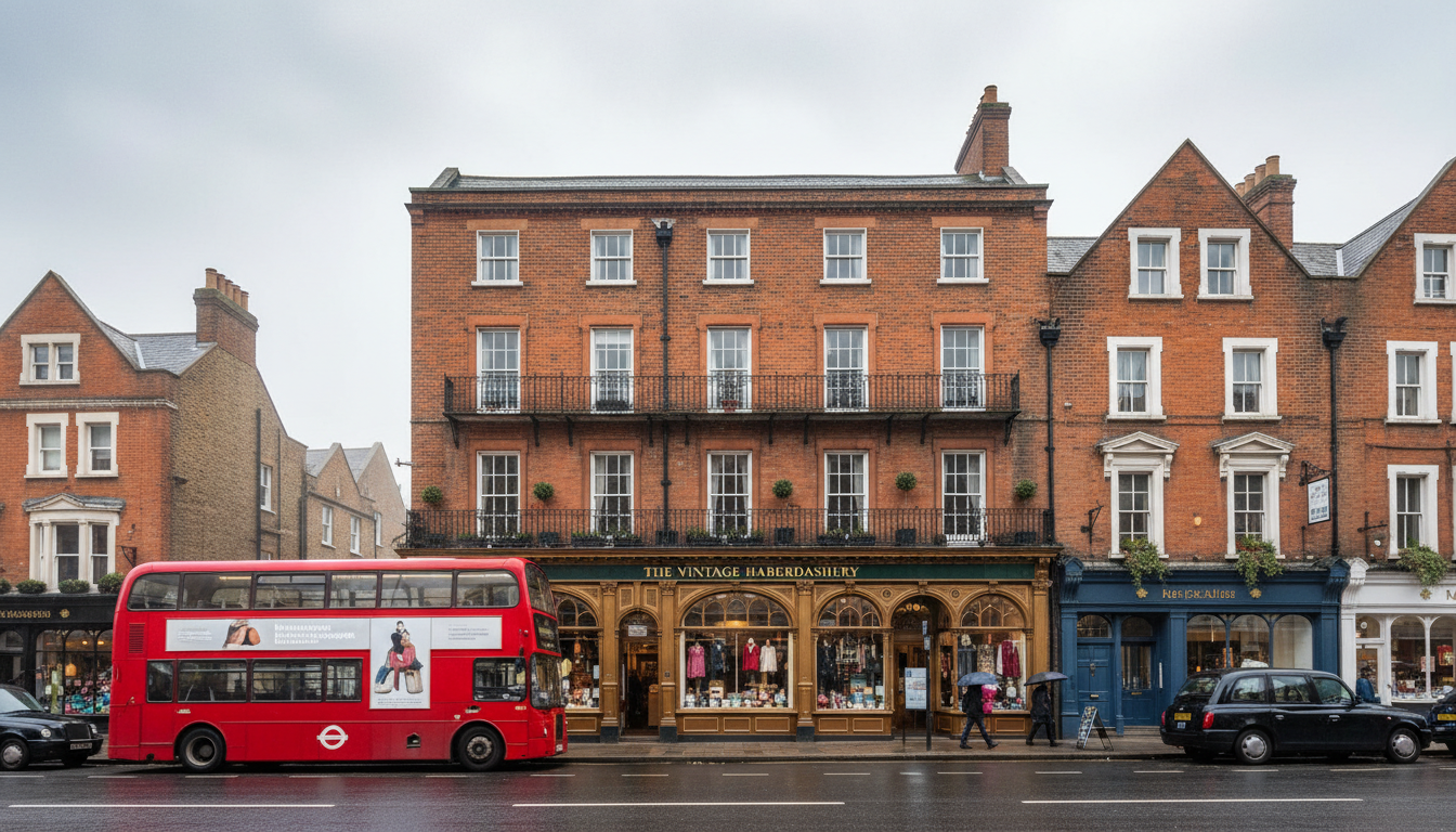 UK mixed-use building with shops below and residential above