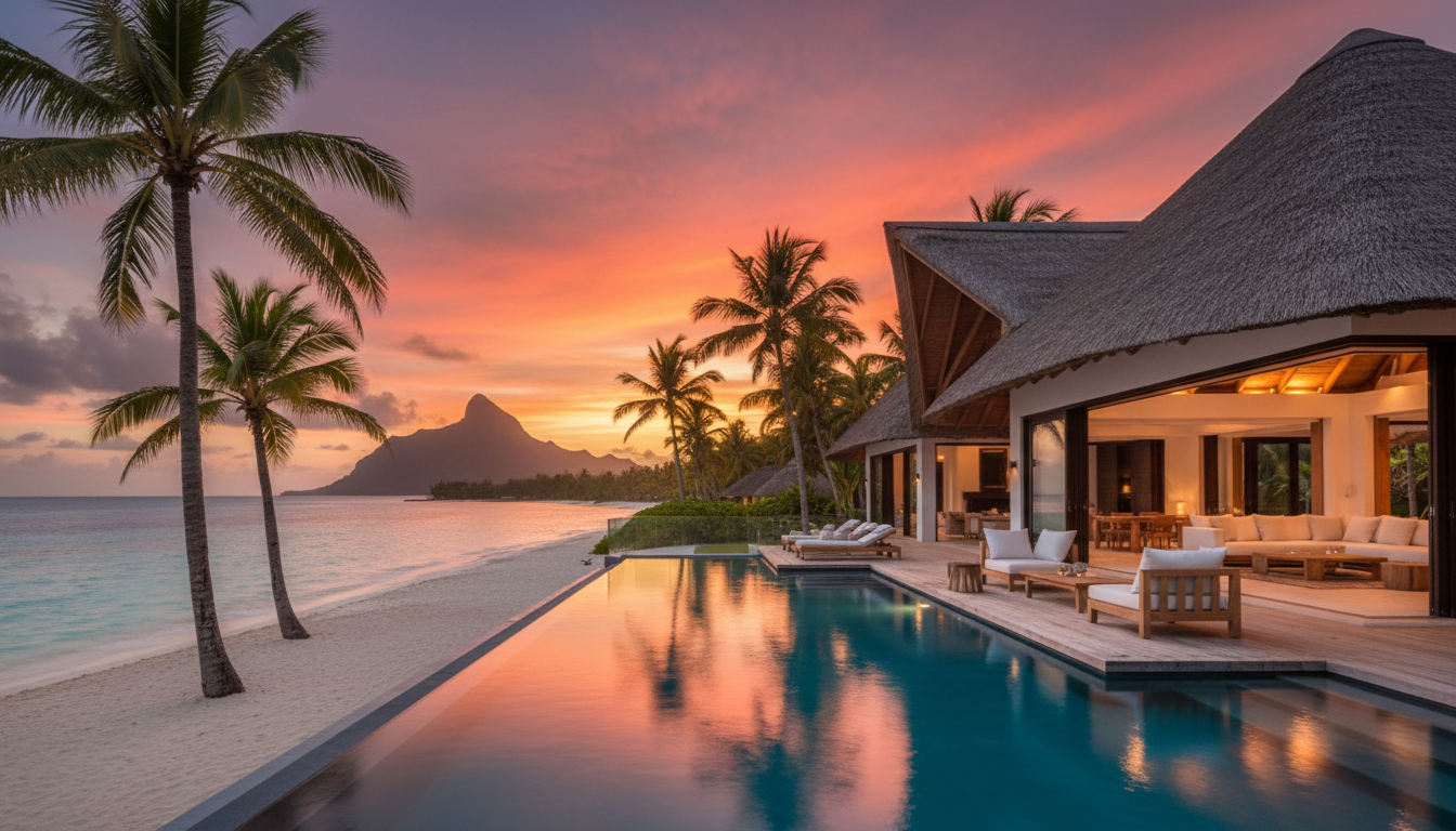 Beachfront villa in Mauritius