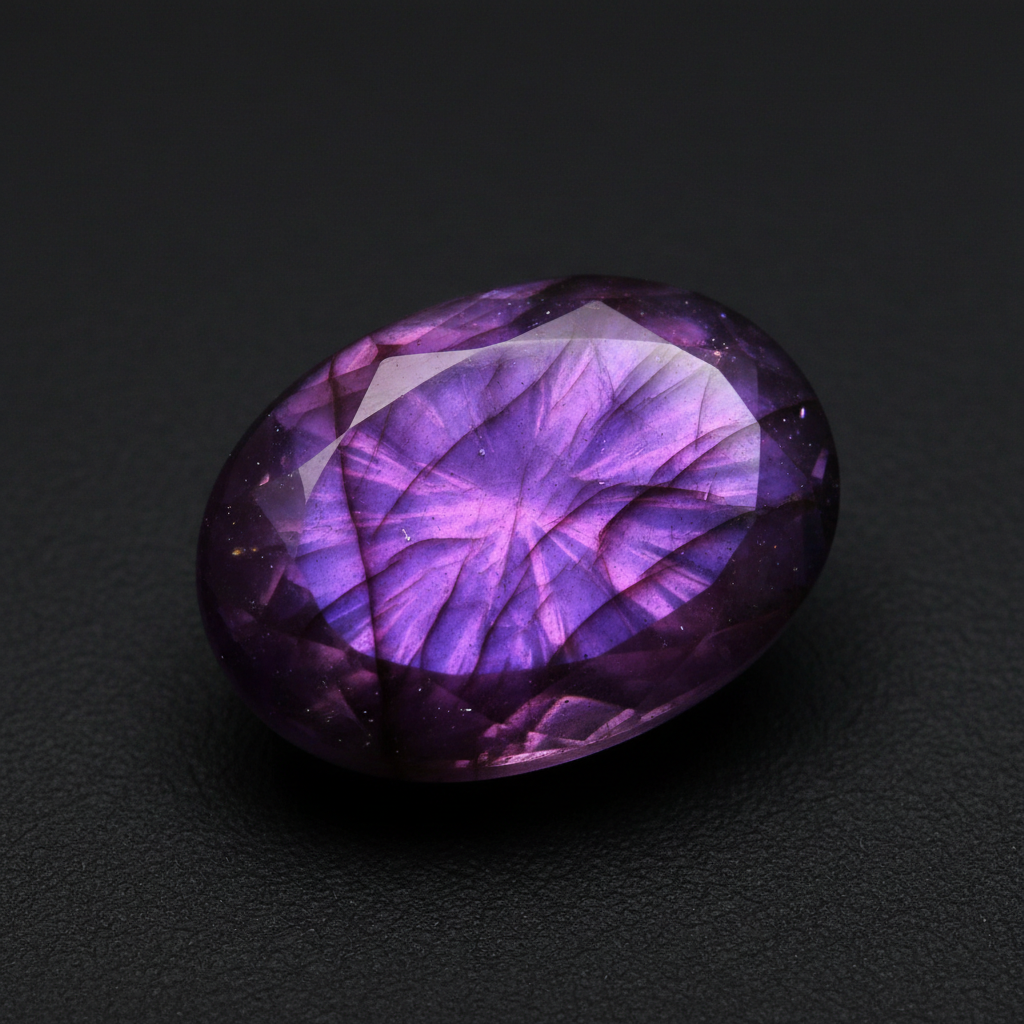 Purple flash labradorite crystal with rare violet labradorescence for crown chakra and spiritual connection
