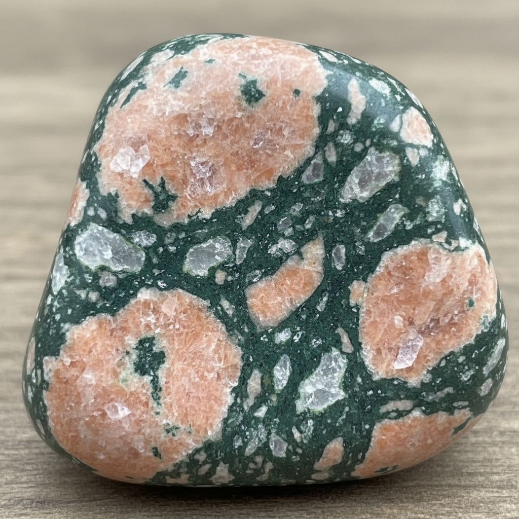 Unakite crystal - detailed view showing color and natural formation