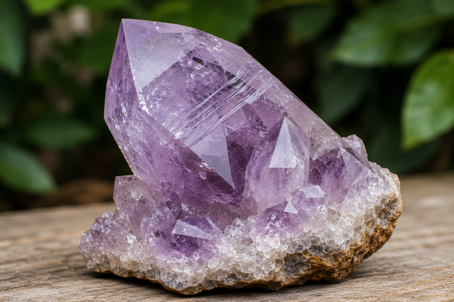 Vera Cruz amethyst crystal point from Mexico with exceptional water clarity and pale lavender purple color - Dragon Traditions