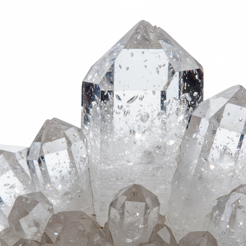 Herkimer Diamond crystal - detailed view showing color and natural formation