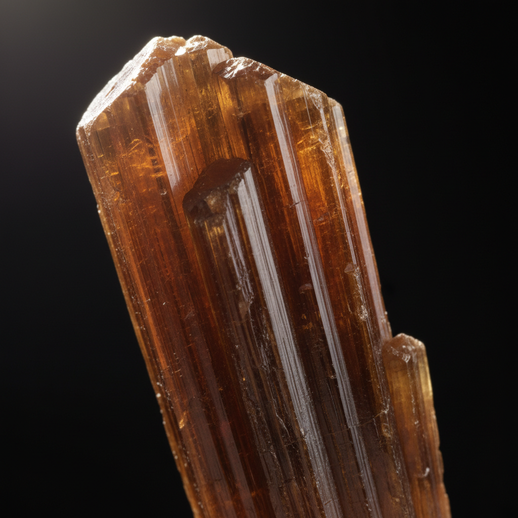 Dravite brown tourmaline crystal showing warm golden brown color from Dragon Traditions Michigan