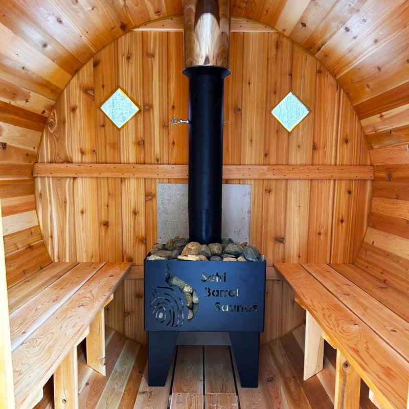 Setri 6 Person Cedar Barrel Sauna 6 Person Sauna - Lifestyle View - St. Cloud Minnesota