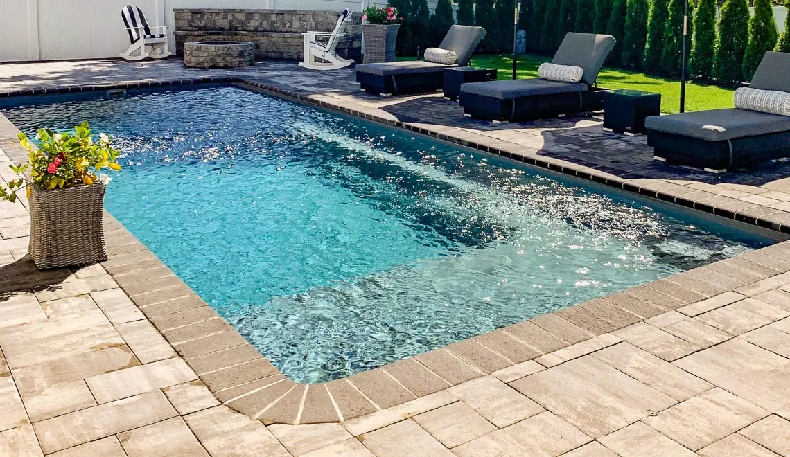 Leisure Pools The Reflection™ with Splash Deck Fiberglass Pool Thumbnail - St. Cloud Minnesota