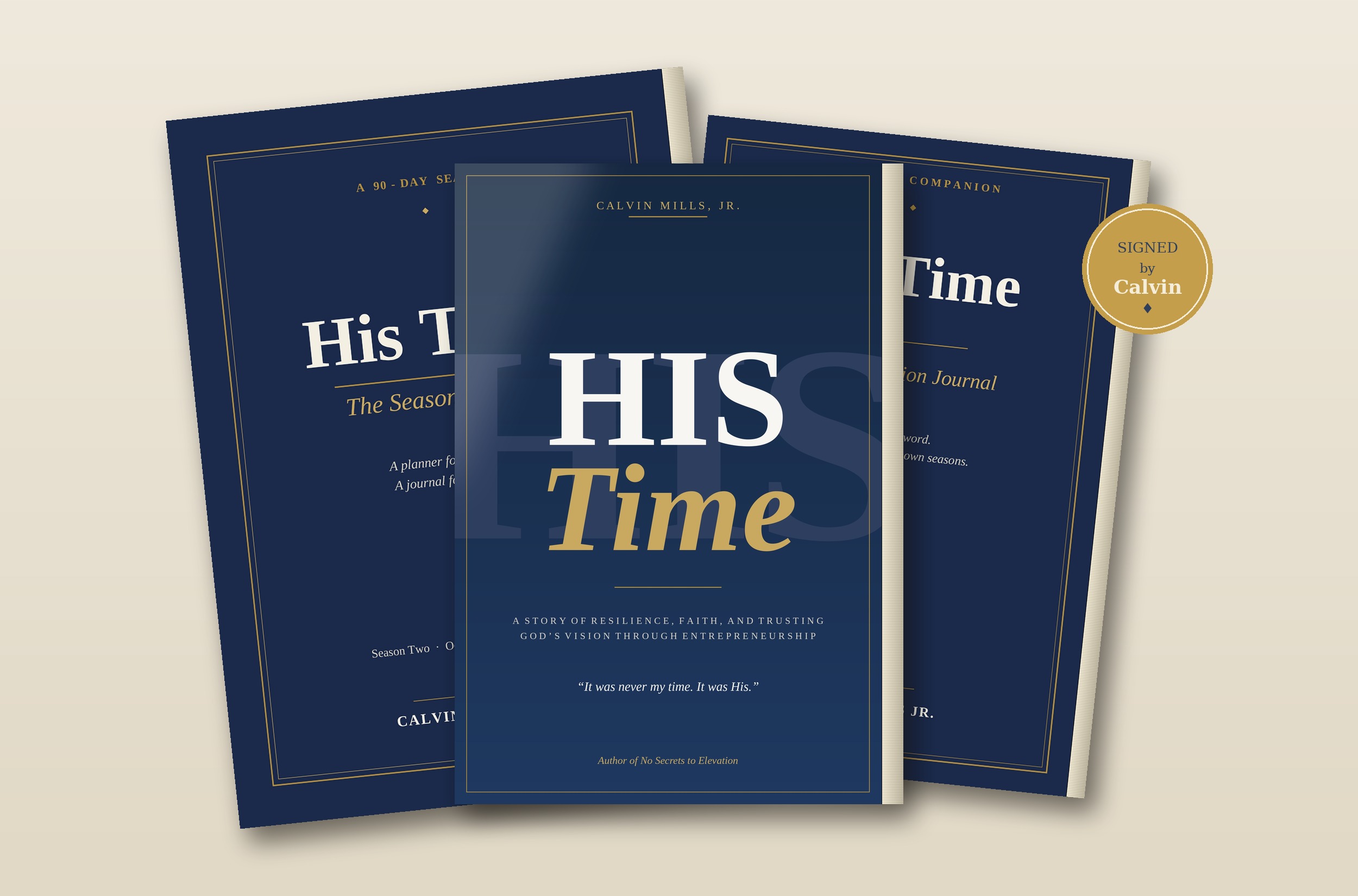 The His Time Collection — memoir, companion journal, and season planner set by Calvin Mills Jr.