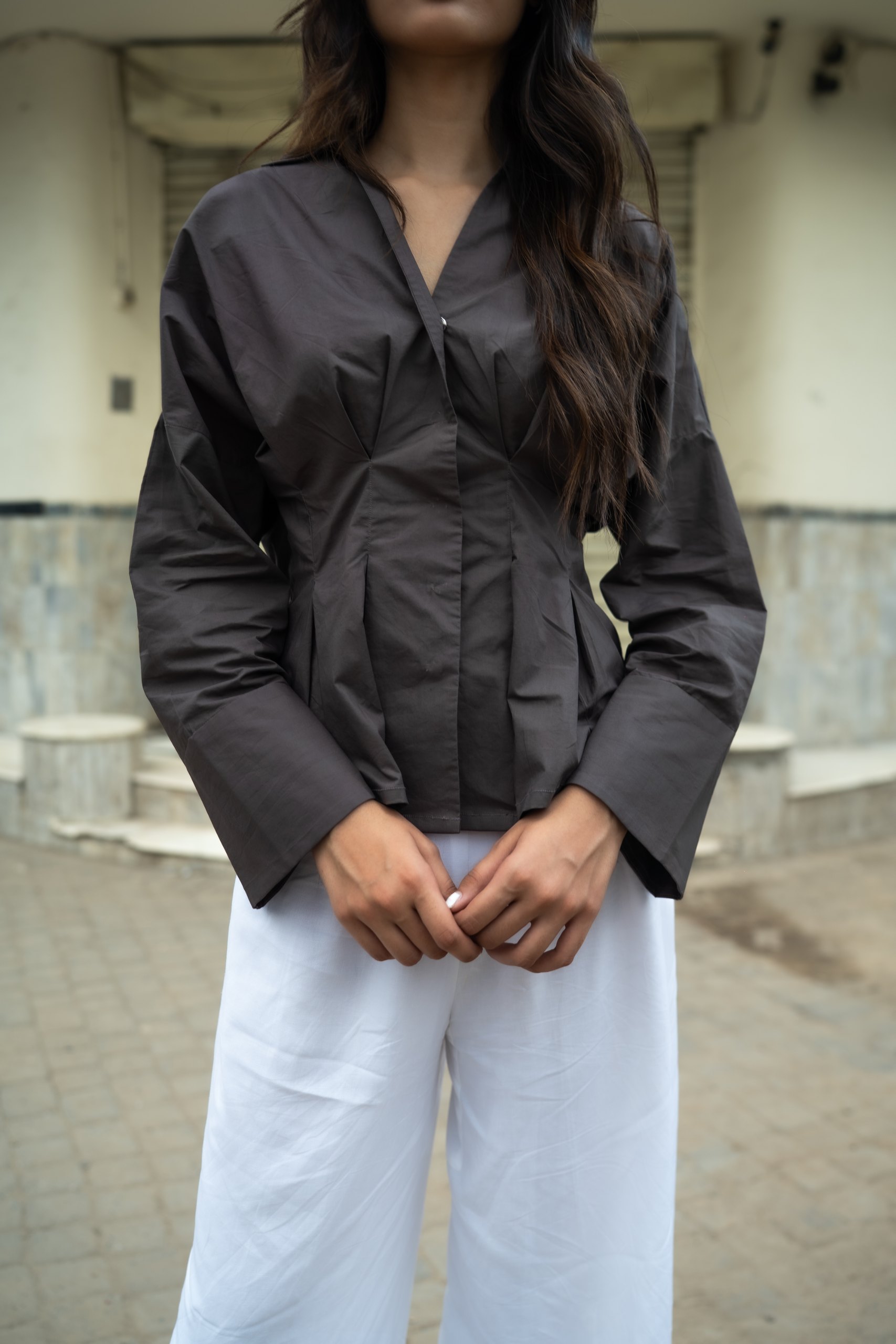 Pleated Peplum Shirt — 4