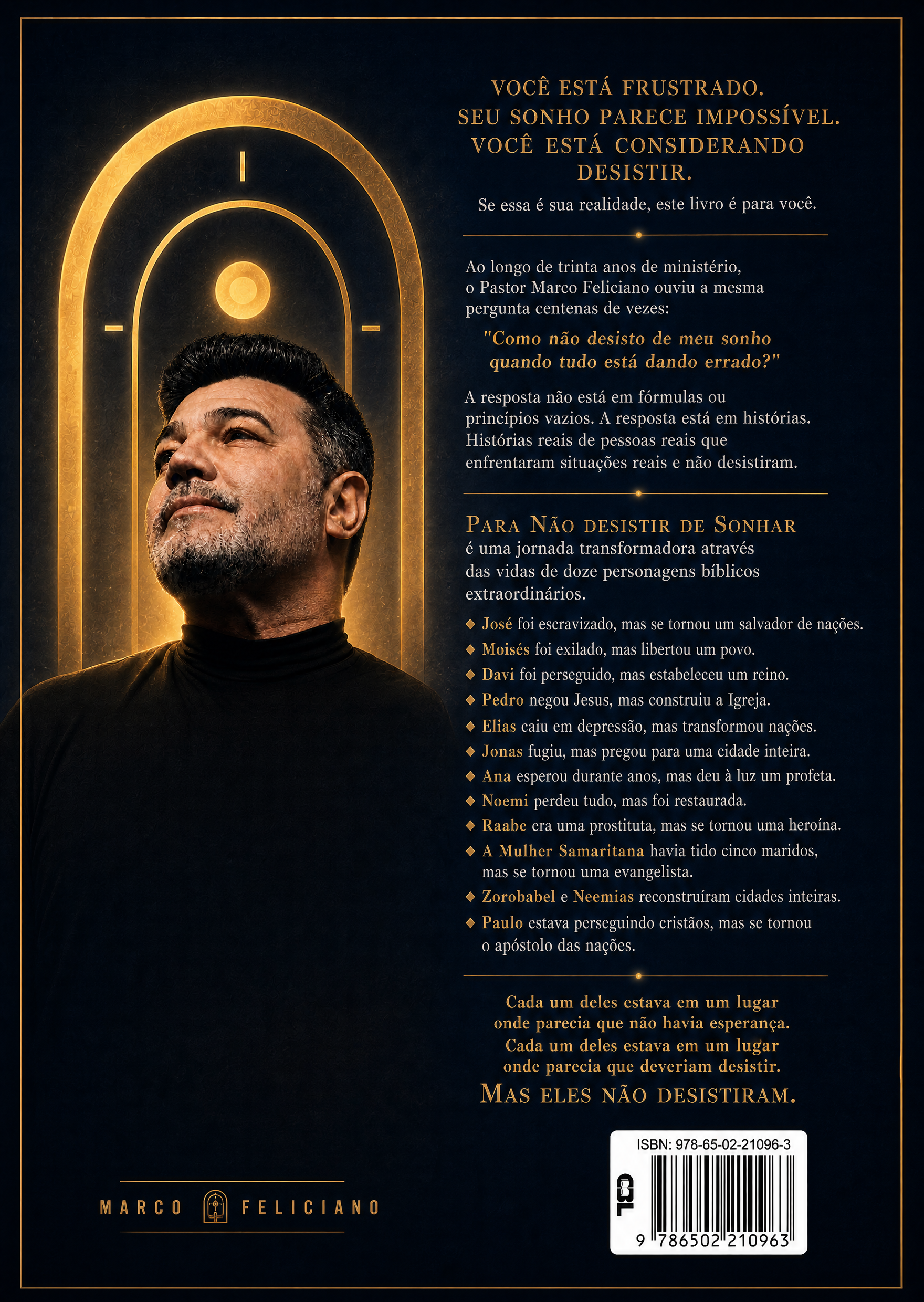 Contracapa — Para Não Desistir de Sonhar