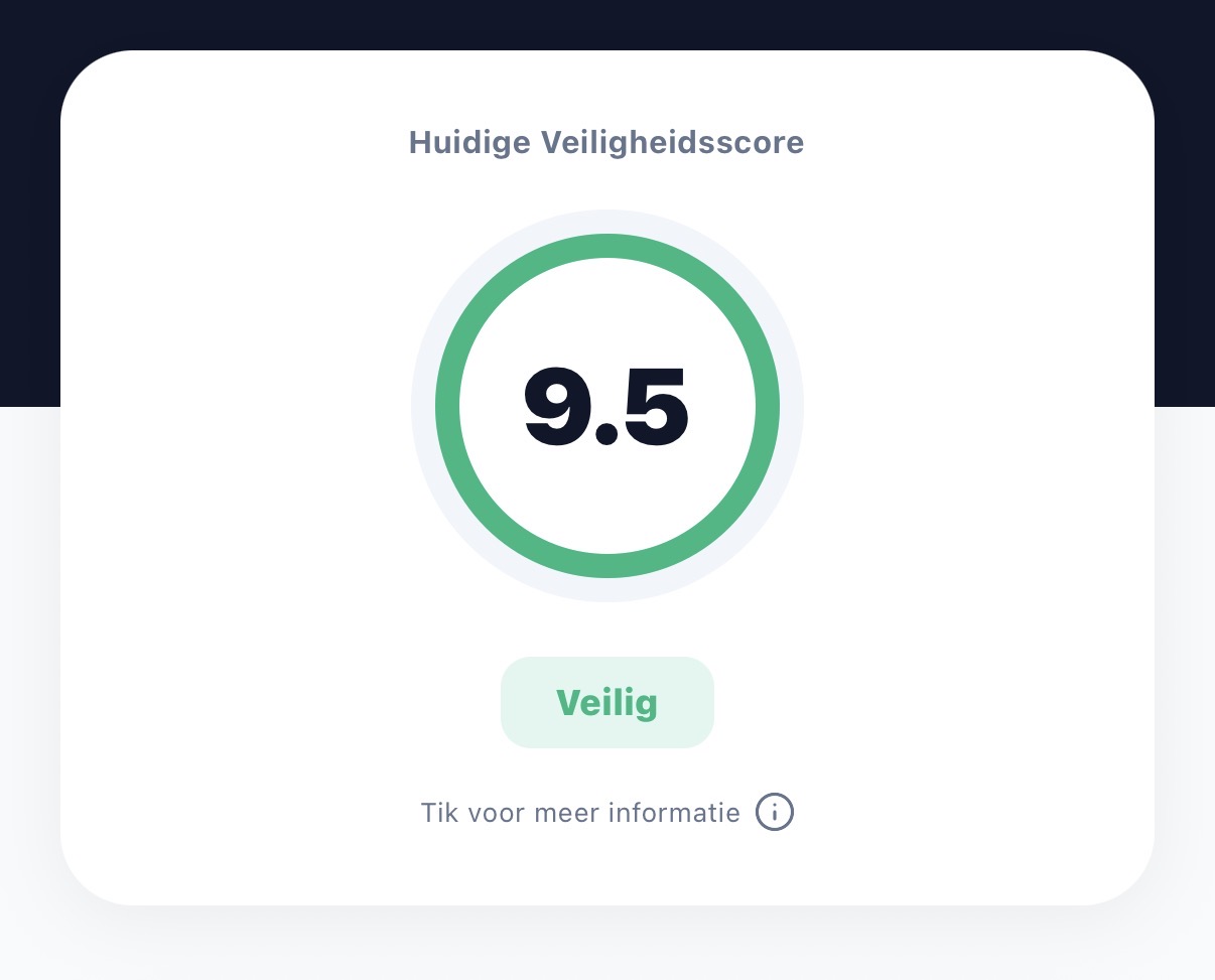 Veiligheidsscore in VeiligDichtbij app