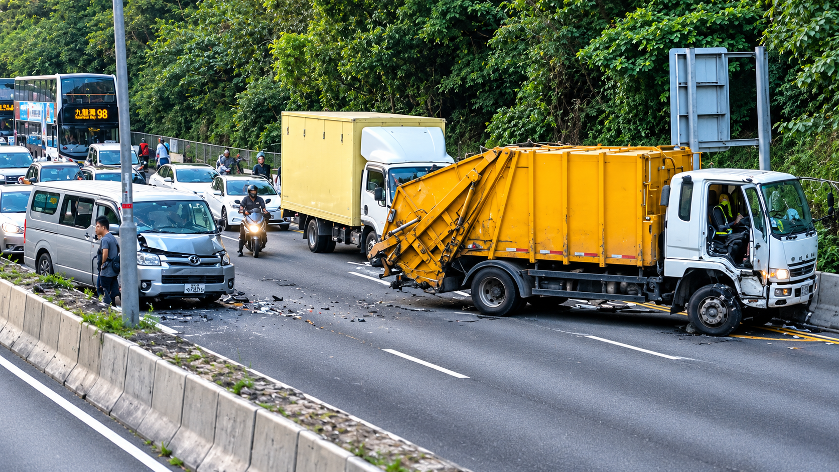 Consecutive Crashes on Lung Cheung Road Trigger Major Eastbound Evening Traffic Gridlock