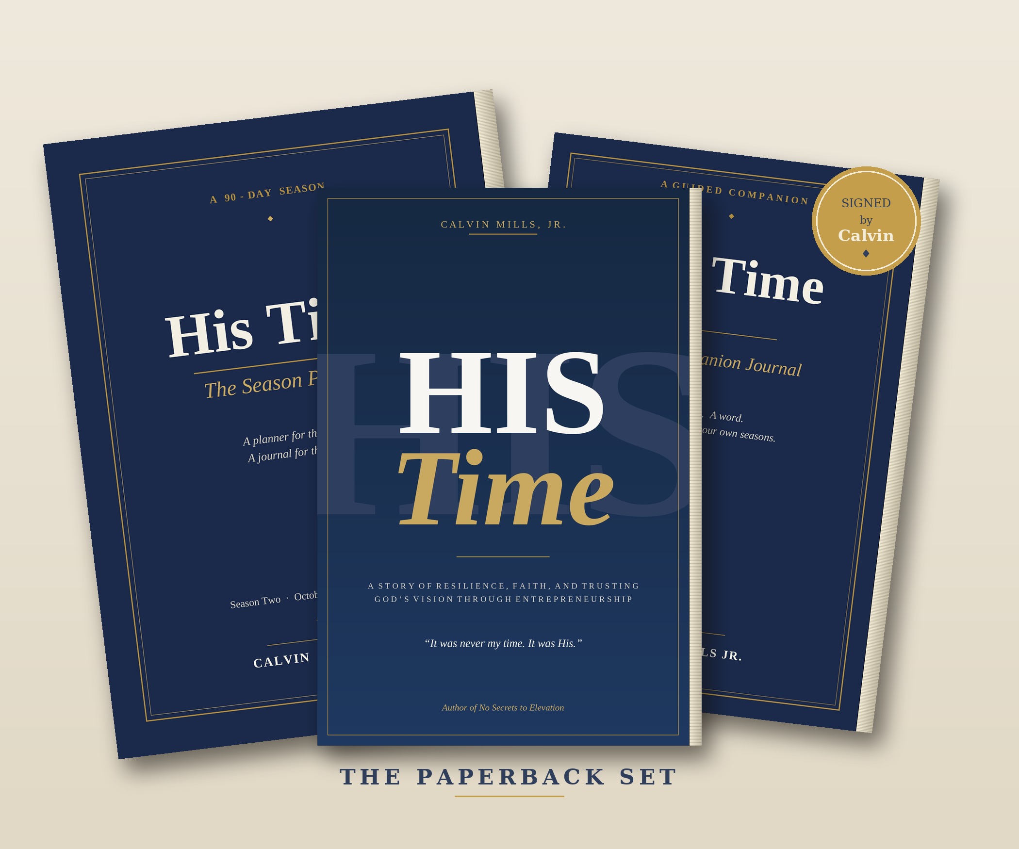 The Paperback Signed Set — His Time paperback, the Season Planner, and the Companion Journal