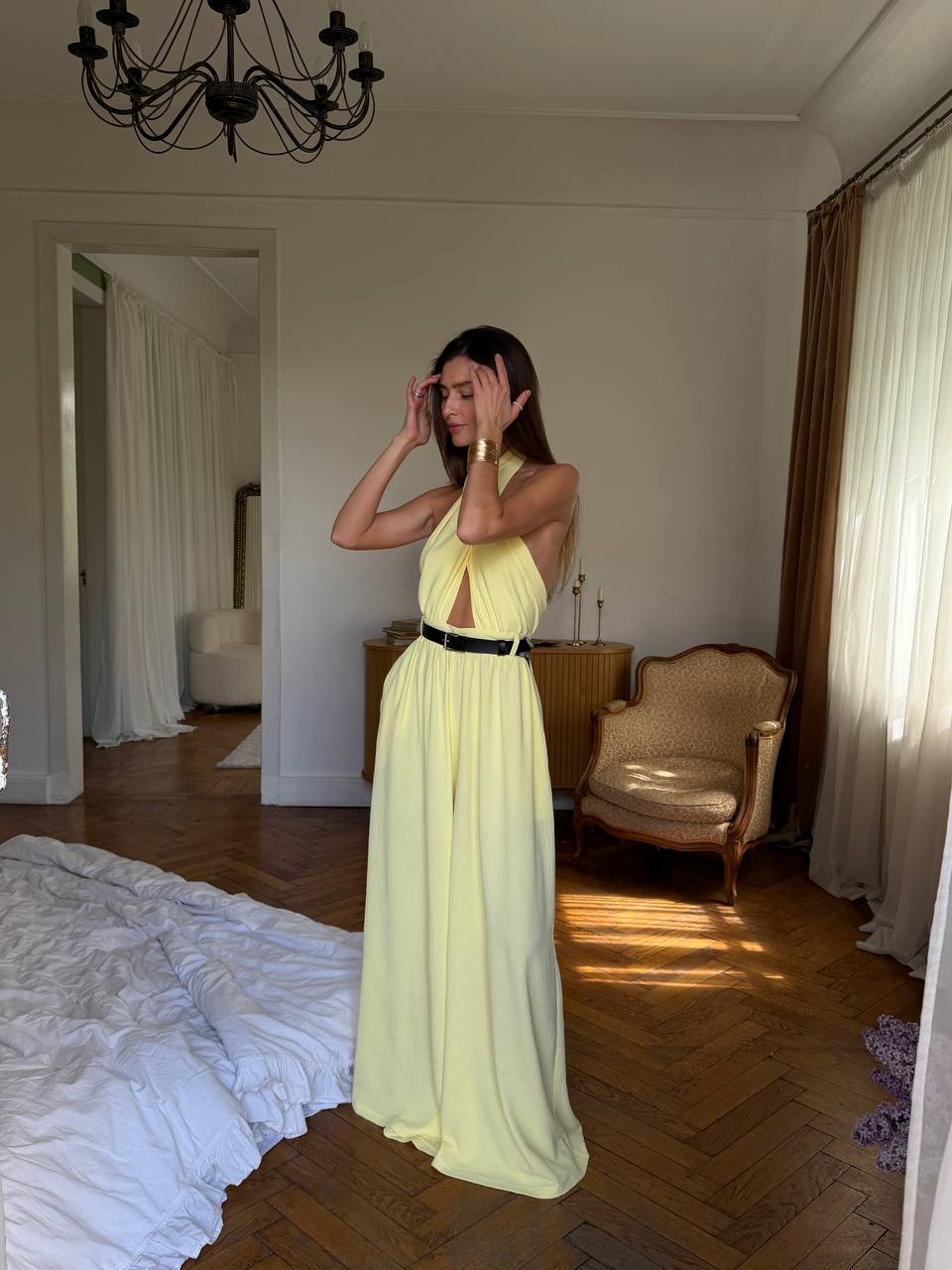 Elegantiškas ilgas kombinezonas