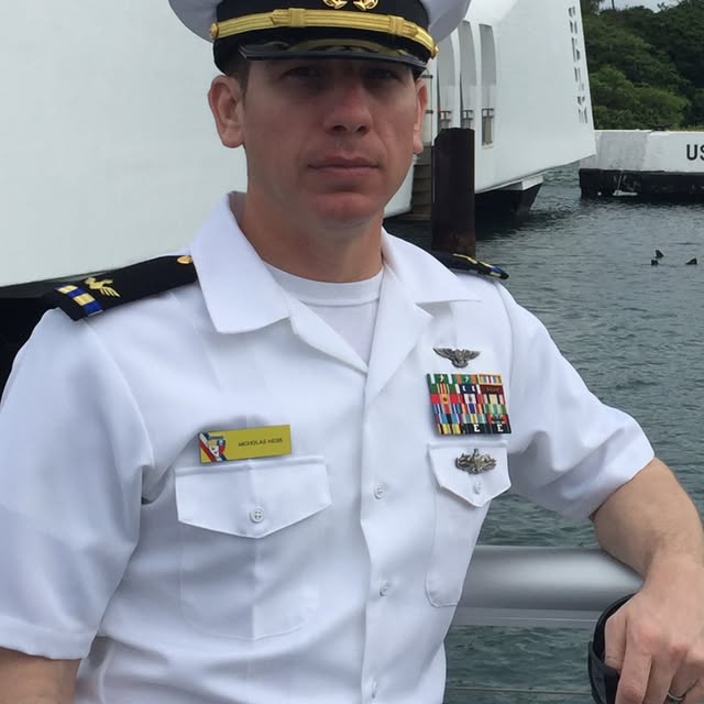 Nick Hess in U.S. Navy uniform
