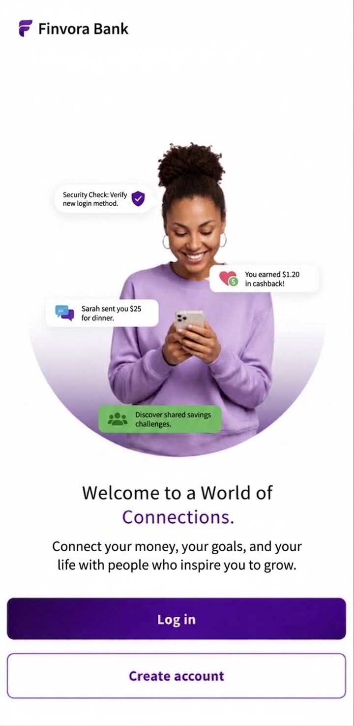 Finvora β person using mobile banking