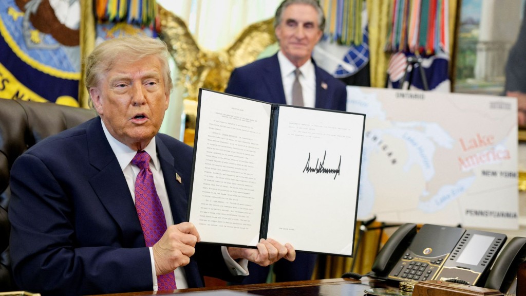 Trump signs order renaming Lake Ontario as Lake America amid Canada trade tensions