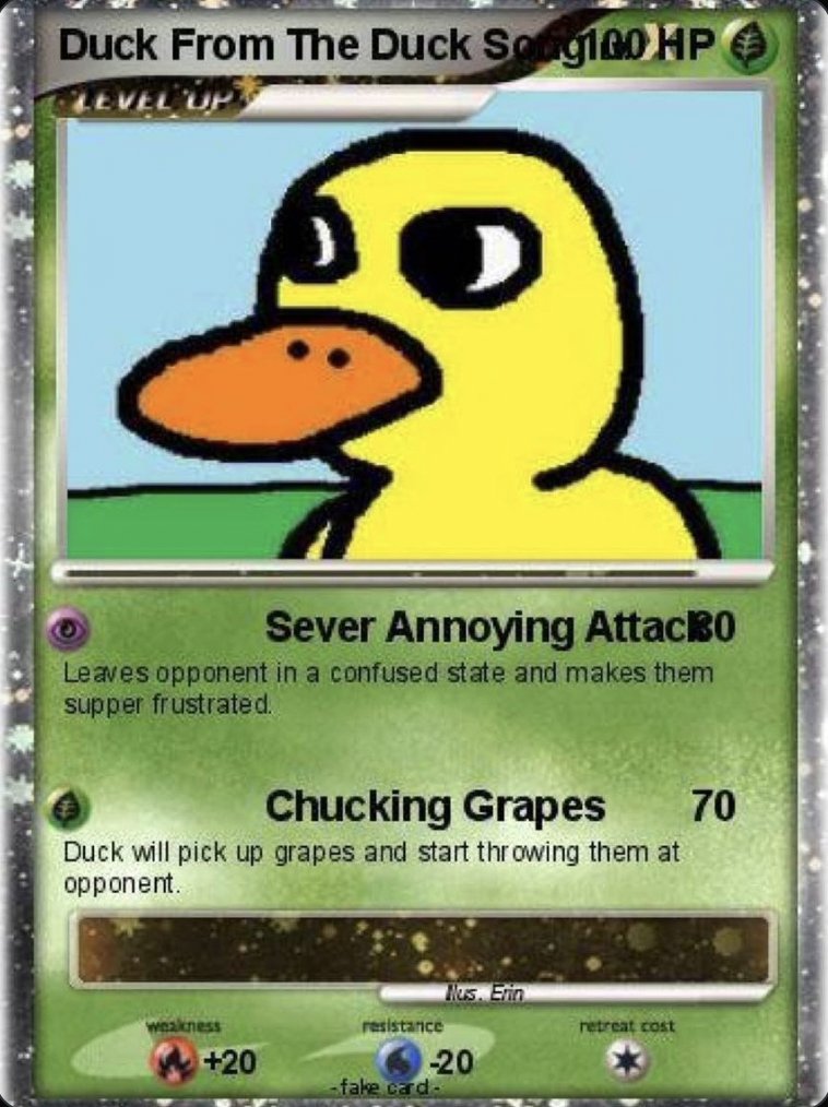 Duck From The Duck Song Pokemon Card