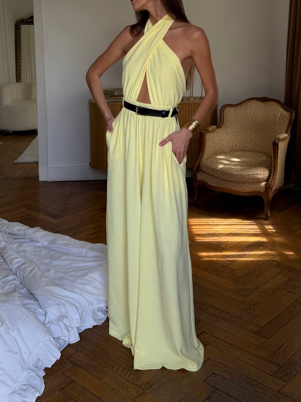 Elegantiškas ilgas kombinezonas