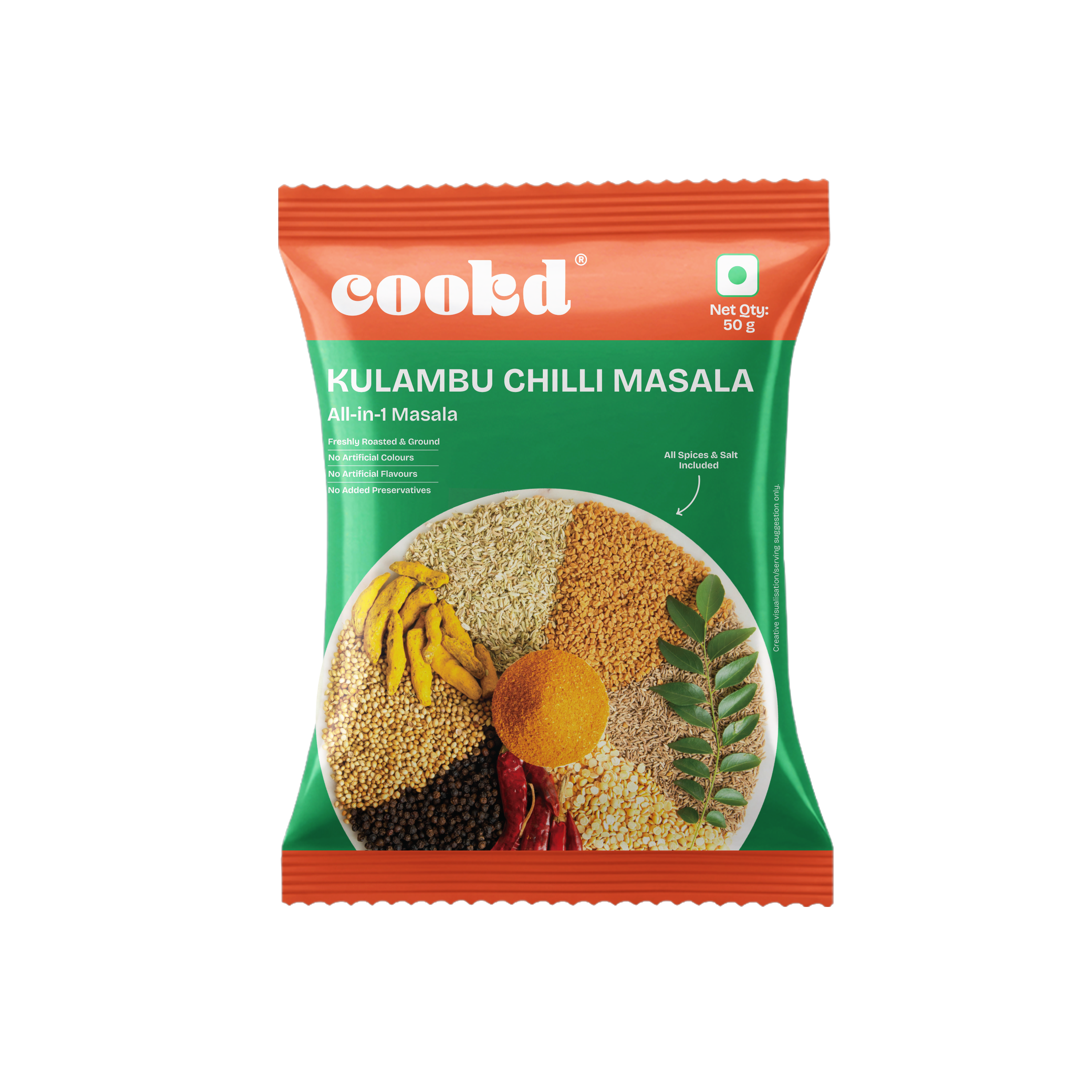 Kulambu Chilli Masala - Front of Pack