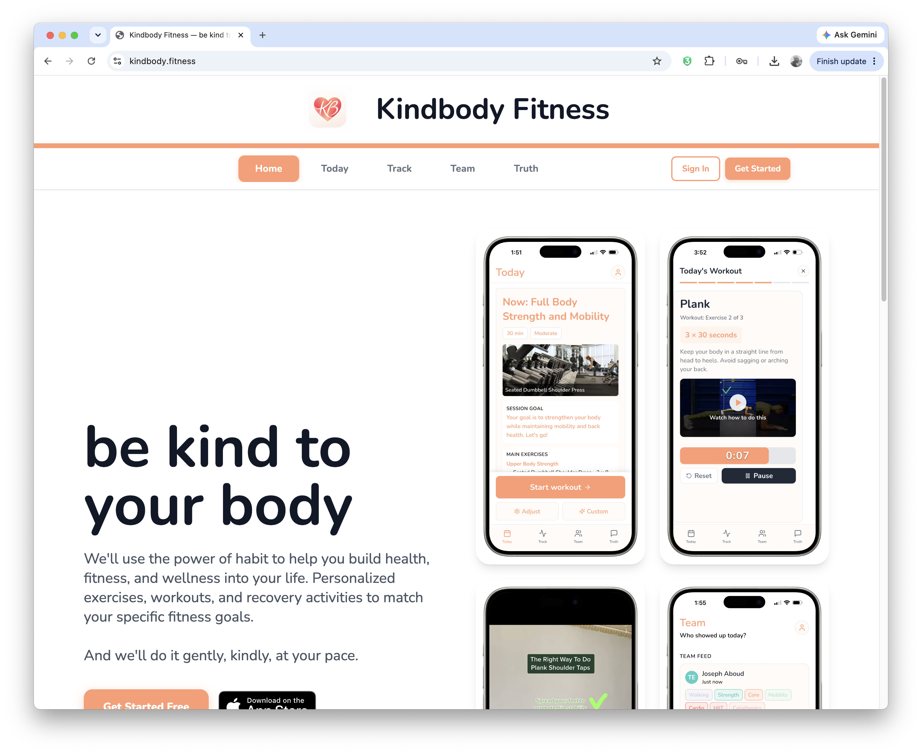 Kindbody Fitness screenshot